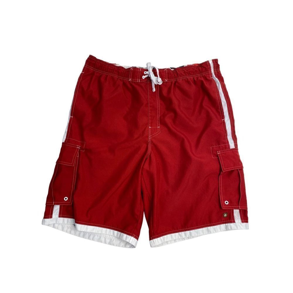Hang Ten Men's Drawstring 5-pocket Quick-dry Boardshort Red XL